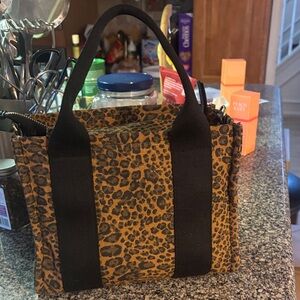 Leopard Print Tote Bag with Black Straps Target Universal thread